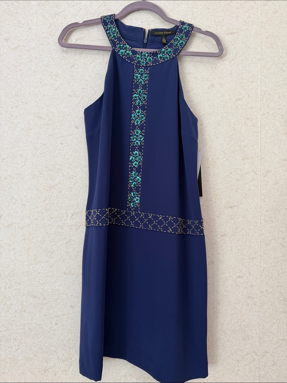 Cynthia Steffe Blue Sequined  Dress